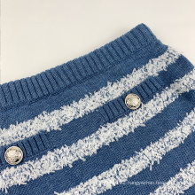 20ALW181 Ladies' knit dress fancy yarn stripe cowboy style skirt sweater dress women hip tight mini skirt